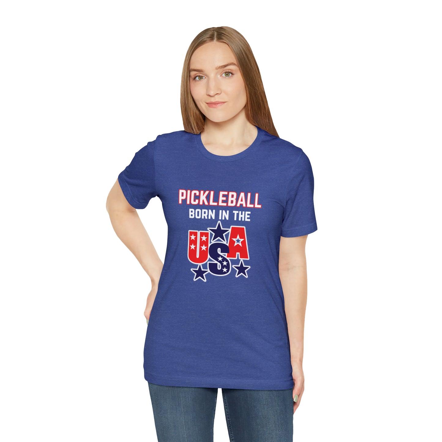 Pickleball Born in the USA Unisex Jersey Short Sleeve Tee