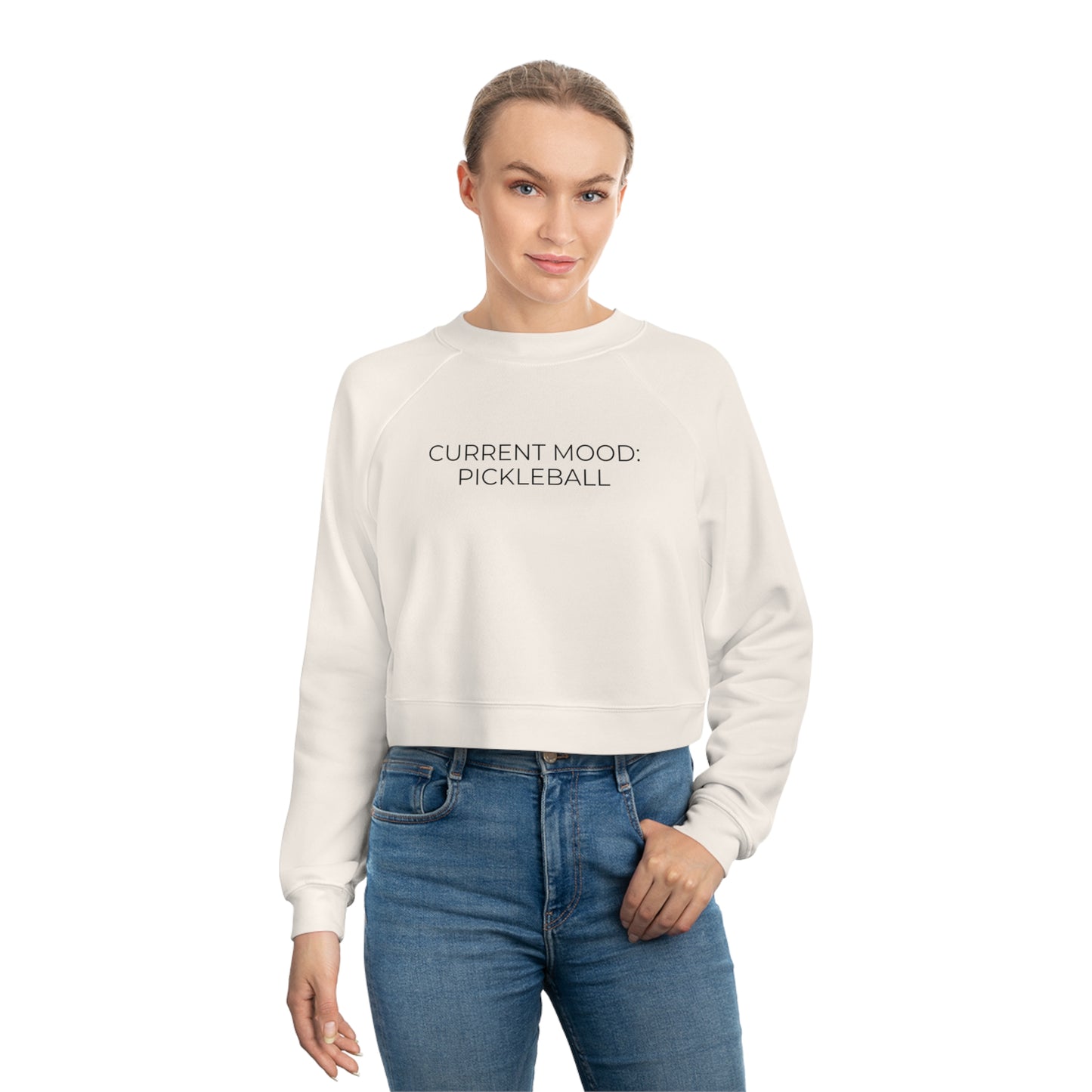 Current Mood: Pickleball Women's Cropped Fleece Pullover