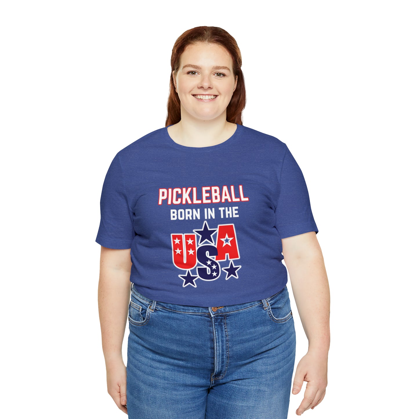 Pickleball Born in the USA Unisex Jersey Short Sleeve Tee