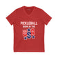 Pickleball: Born in the USA Jersey Short Sleeve V-Neck Tee