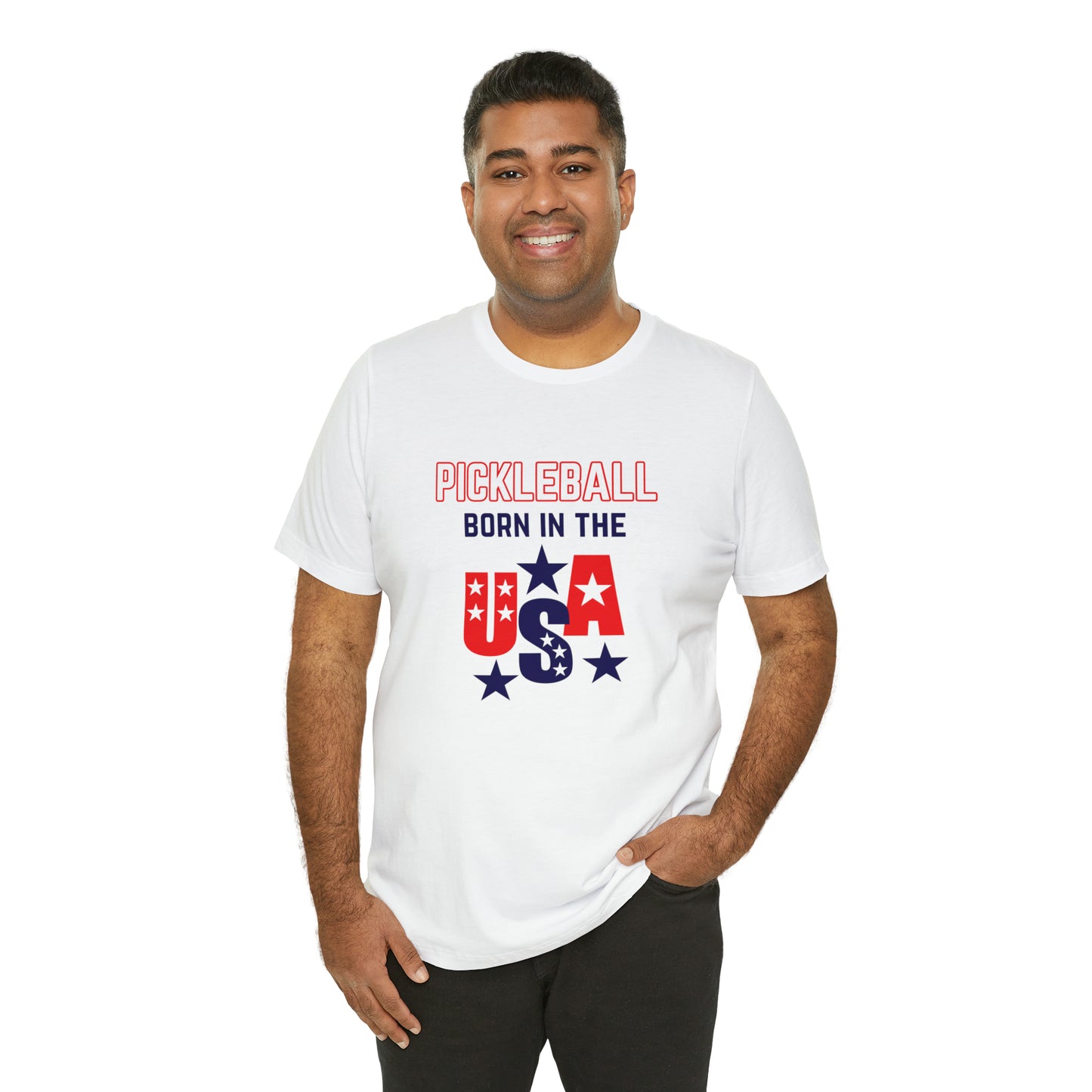 Pickleball Born in the USA Unisex Jersey Short Sleeve Tee