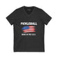 Pickleball USA Smudge Flag Jersey Short Sleeve V-Neck Tee