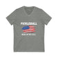 Pickleball USA Smudge Flag Jersey Short Sleeve V-Neck Tee