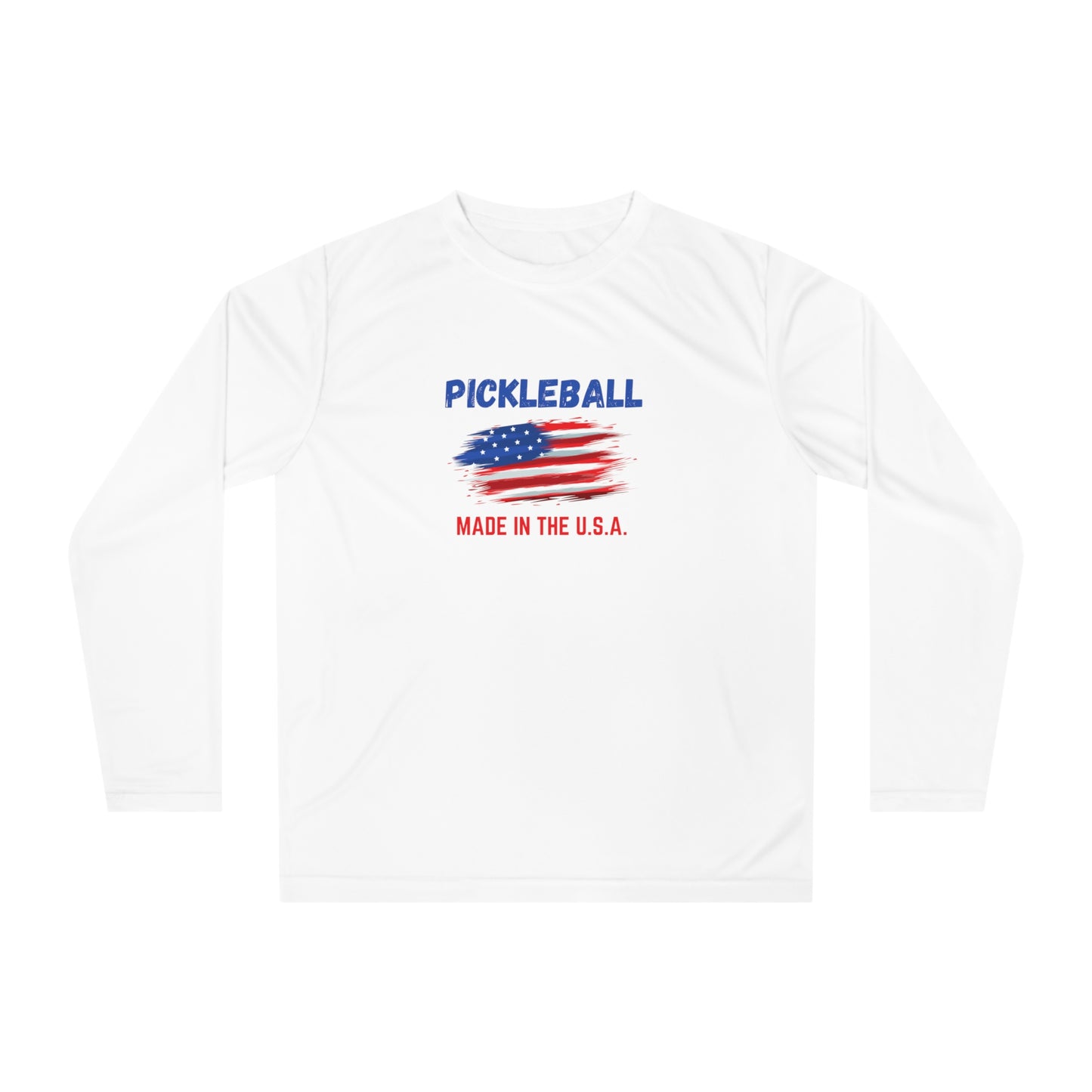 Pickleball USA Smudge Flag Unisex Performance Long Sleeve Shirt