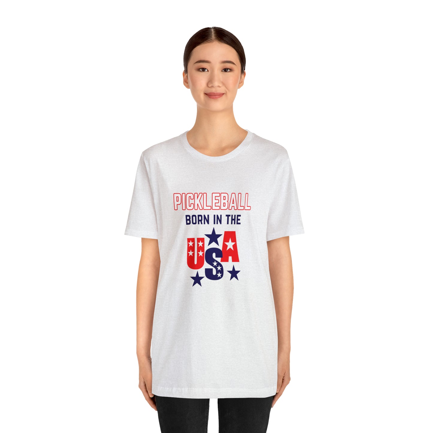 Pickleball Born in the USA Unisex Jersey Short Sleeve Tee