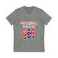 Pickleball: Born in the USA Jersey Short Sleeve V-Neck Tee