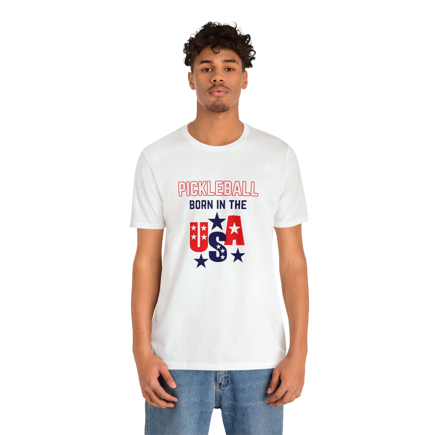 Pickleball Born in the USA Unisex Jersey Short Sleeve Tee