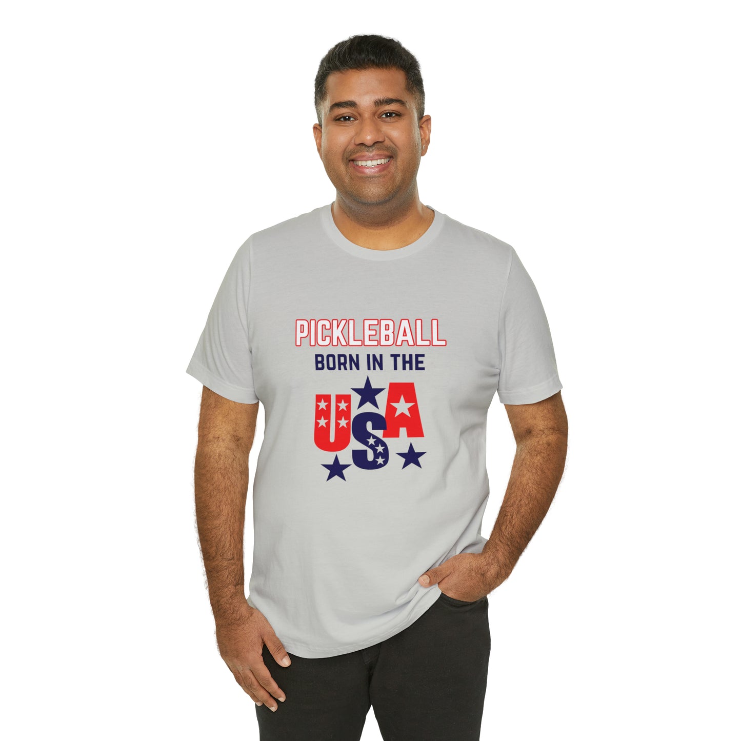 Pickleball Born in the USA Unisex Jersey Short Sleeve Tee