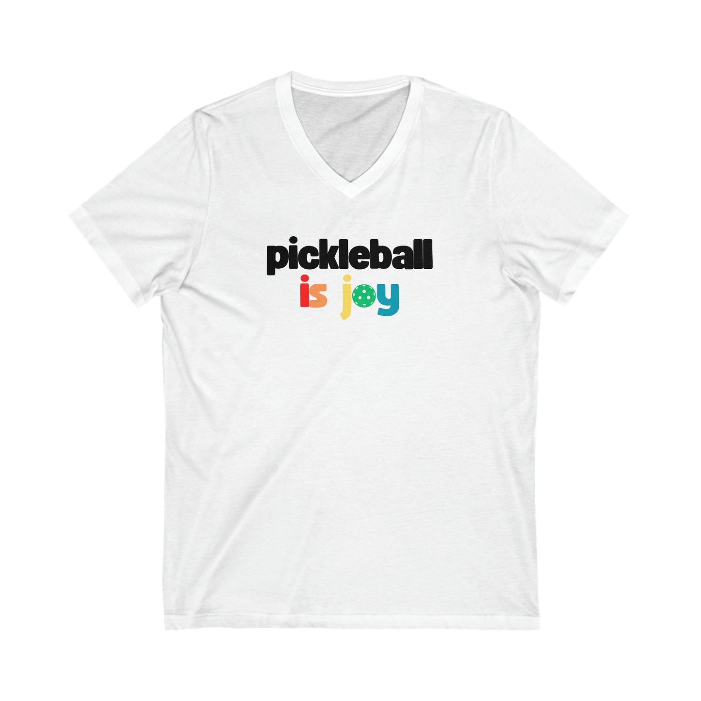 Pickleball is Joy Unisex Jersey Short Sleeve V-Neck Tee