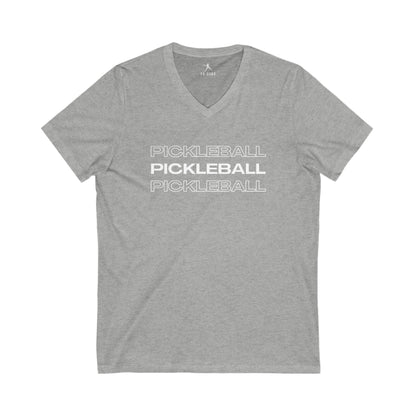 PICKLEBALL x3 Unisex Jersey Short Sleeve V-Neck Tee