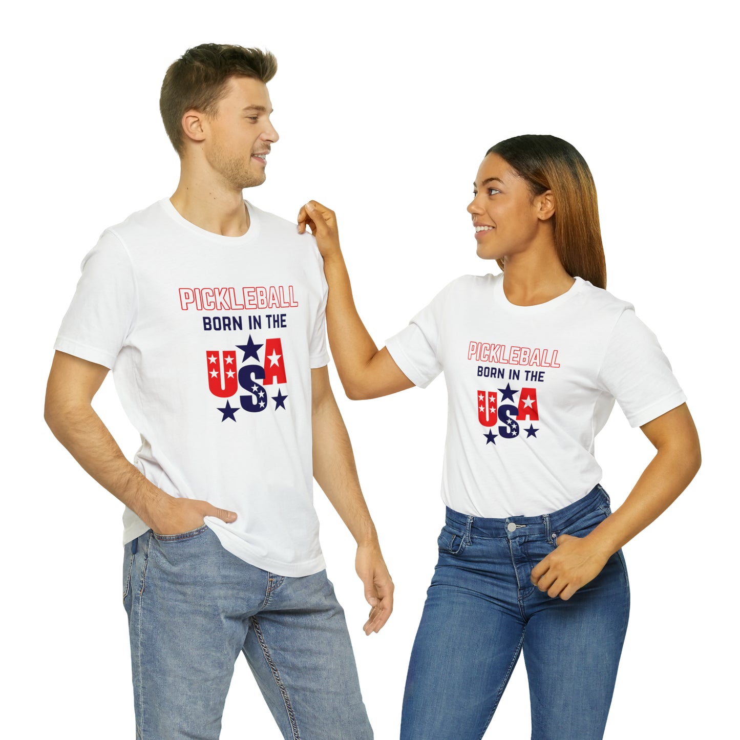 Pickleball Born in the USA Unisex Jersey Short Sleeve Tee