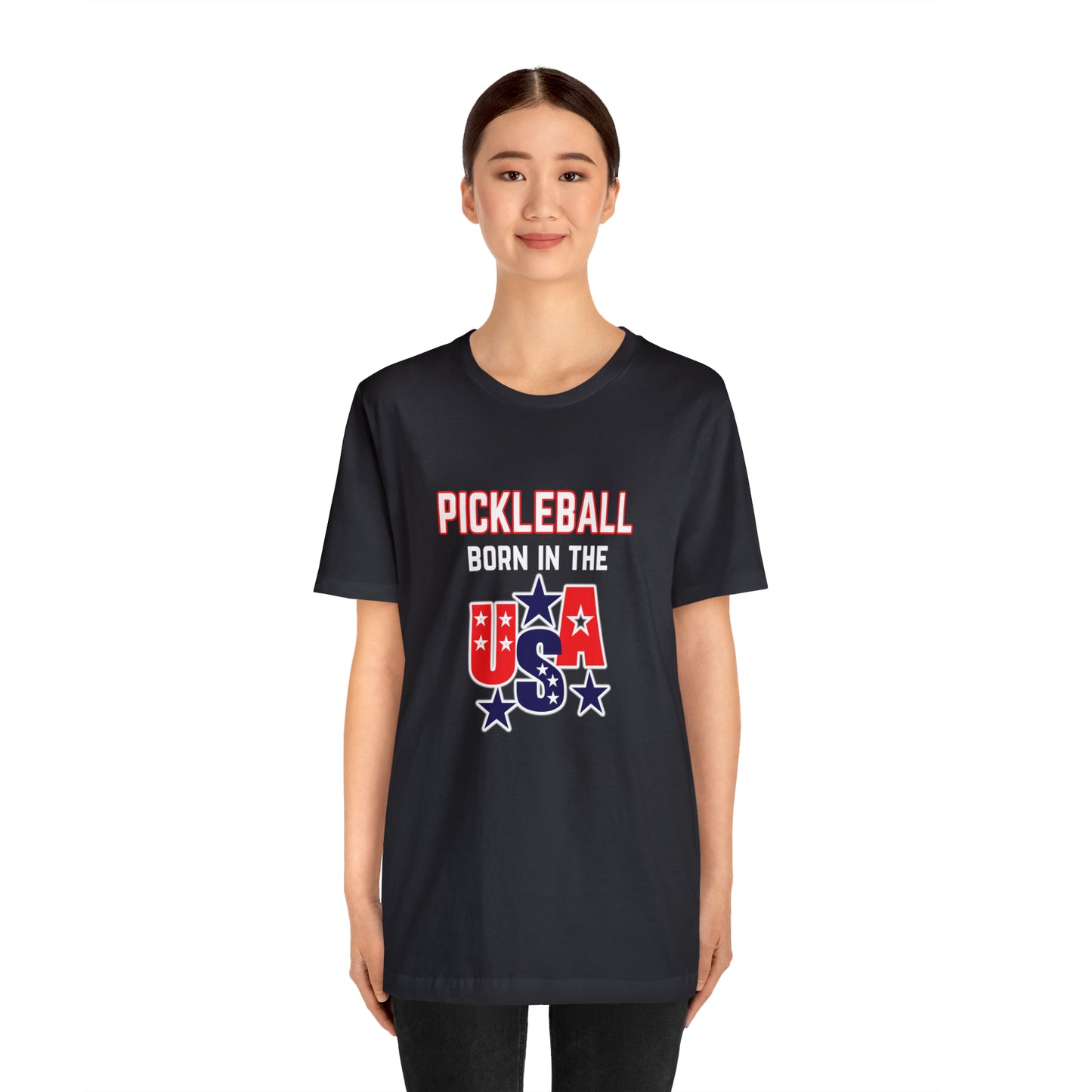 Pickleball Born in the USA Unisex Jersey Short Sleeve Tee