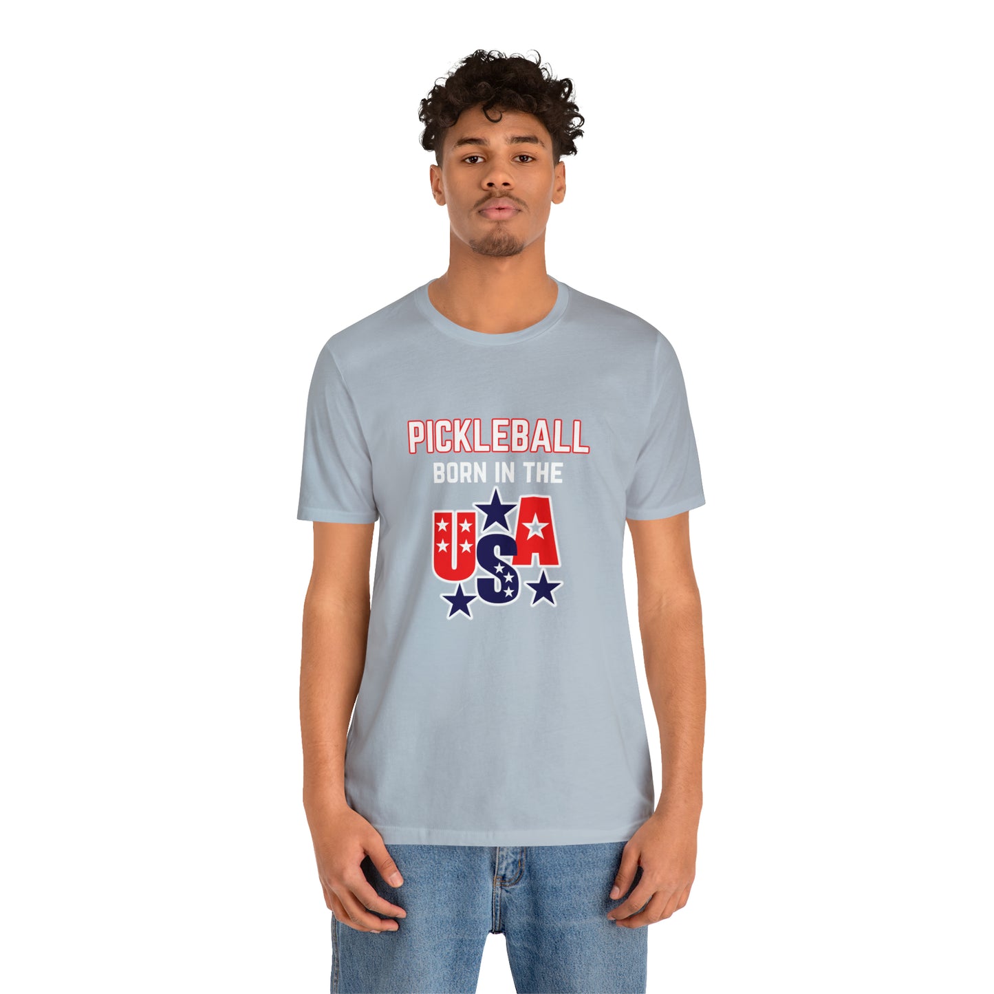 Pickleball Born in the USA Unisex Jersey Short Sleeve Tee