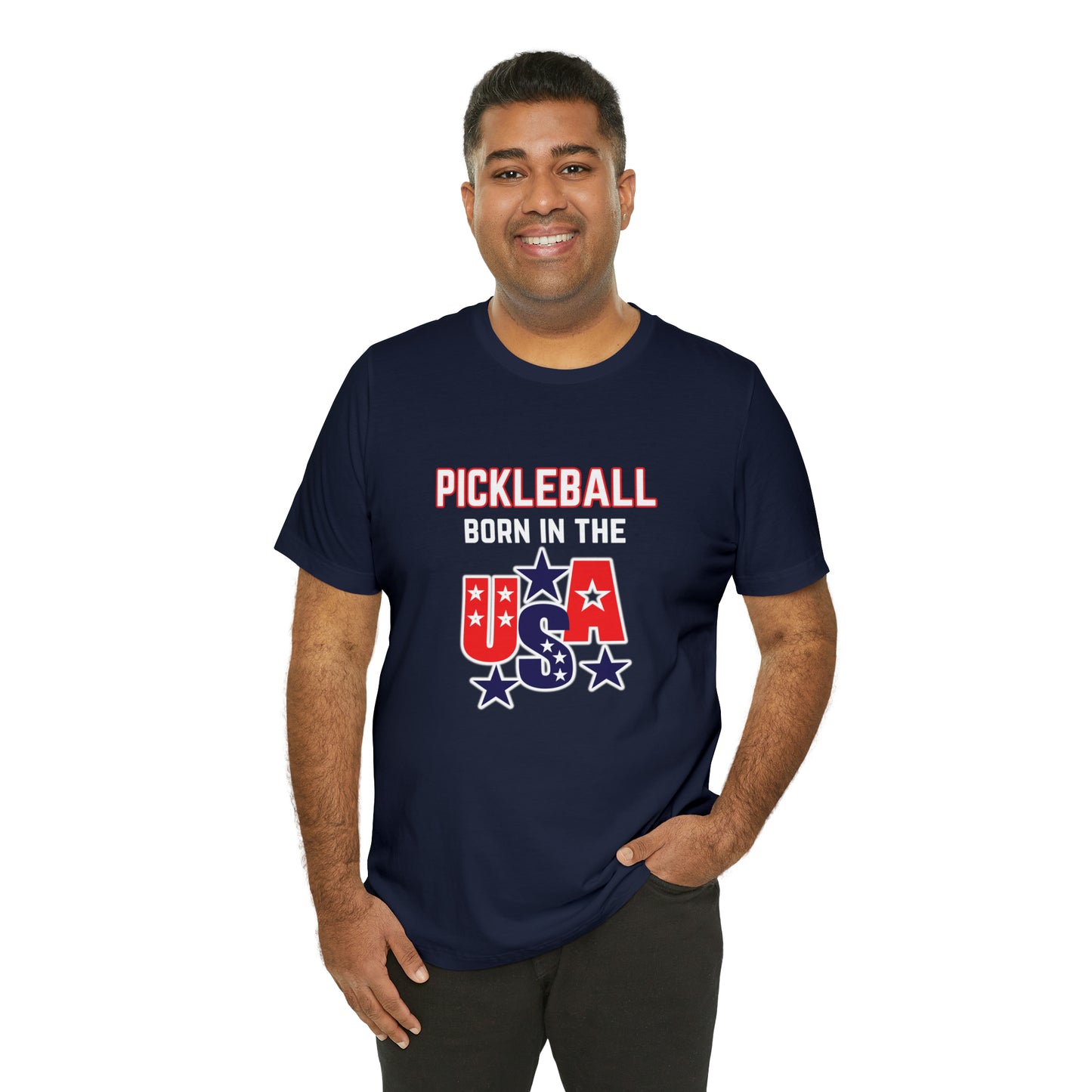 Pickleball Born in the USA Unisex Jersey Short Sleeve Tee