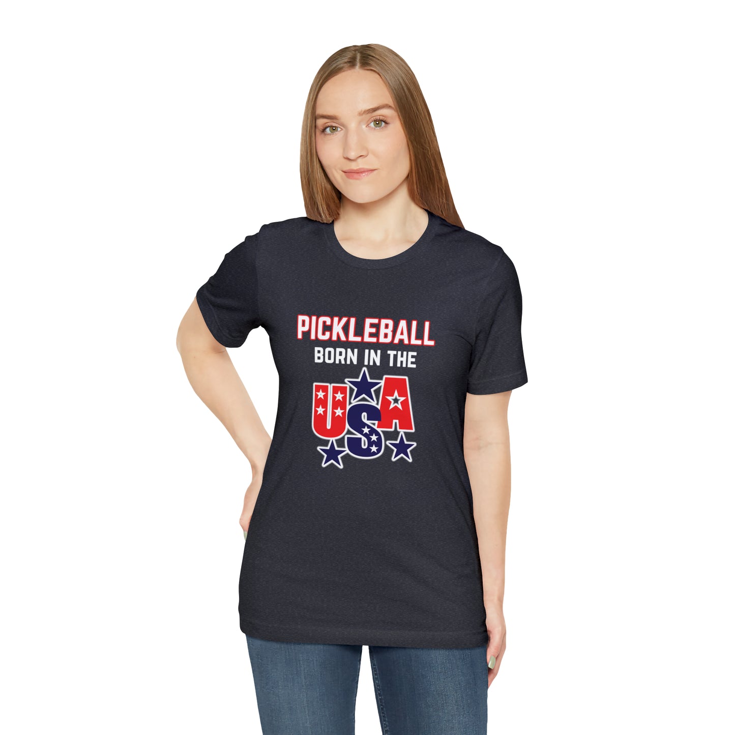 Pickleball Born in the USA Unisex Jersey Short Sleeve Tee