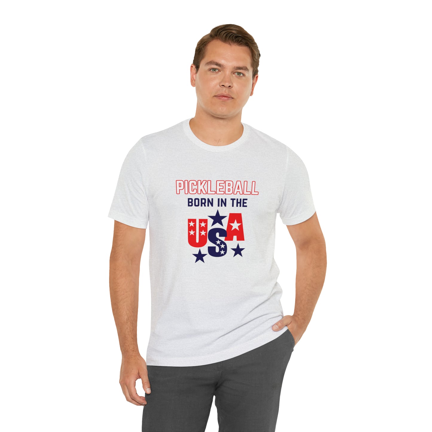 Pickleball Born in the USA Unisex Jersey Short Sleeve Tee