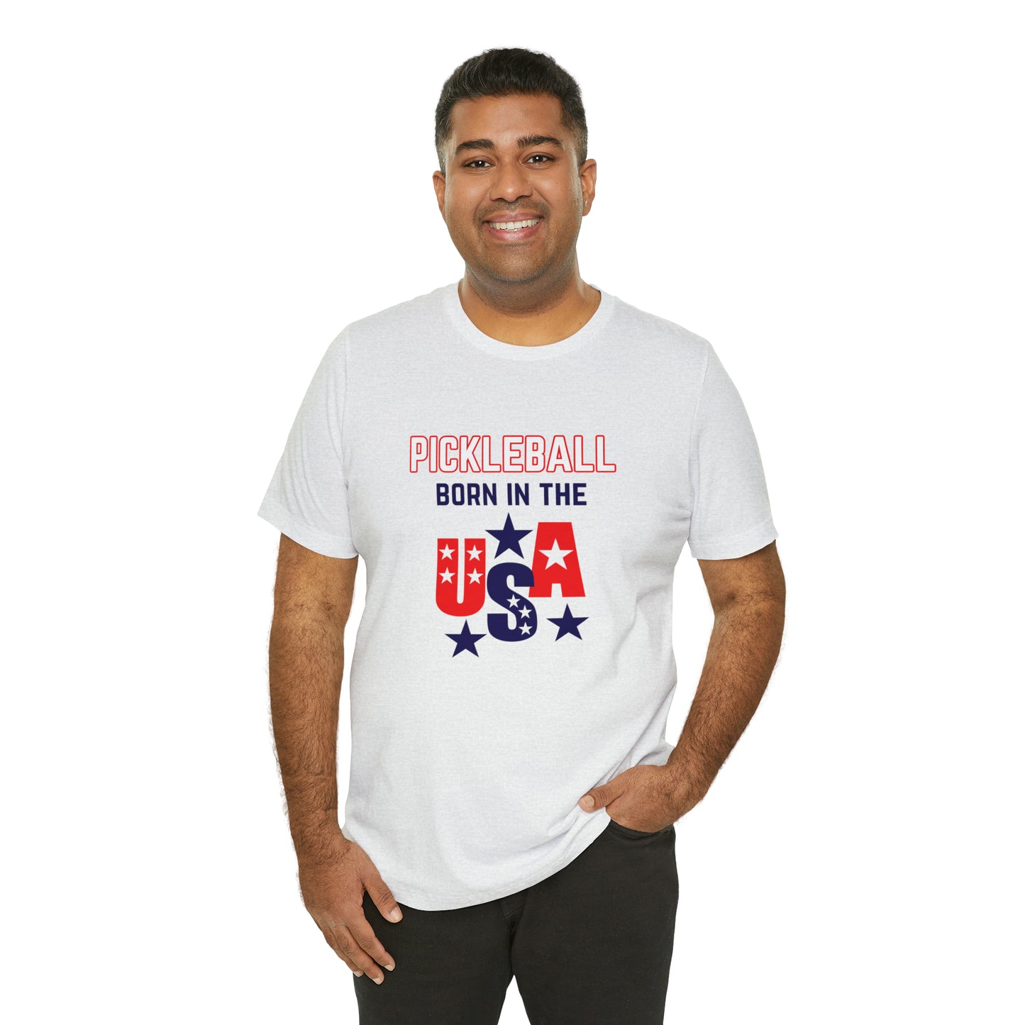 Pickleball Born in the USA Unisex Jersey Short Sleeve Tee