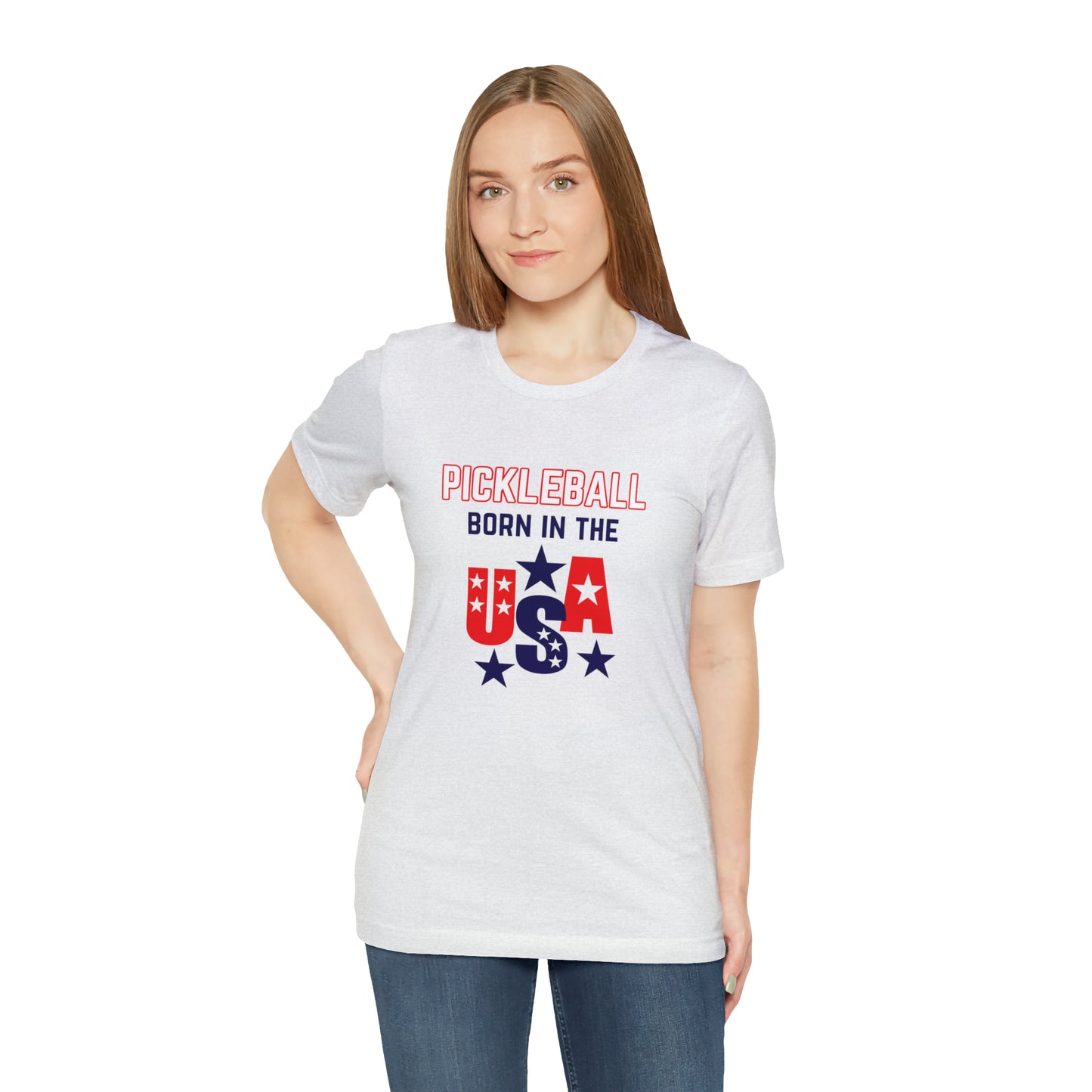 Pickleball Born in the USA Unisex Jersey Short Sleeve Tee