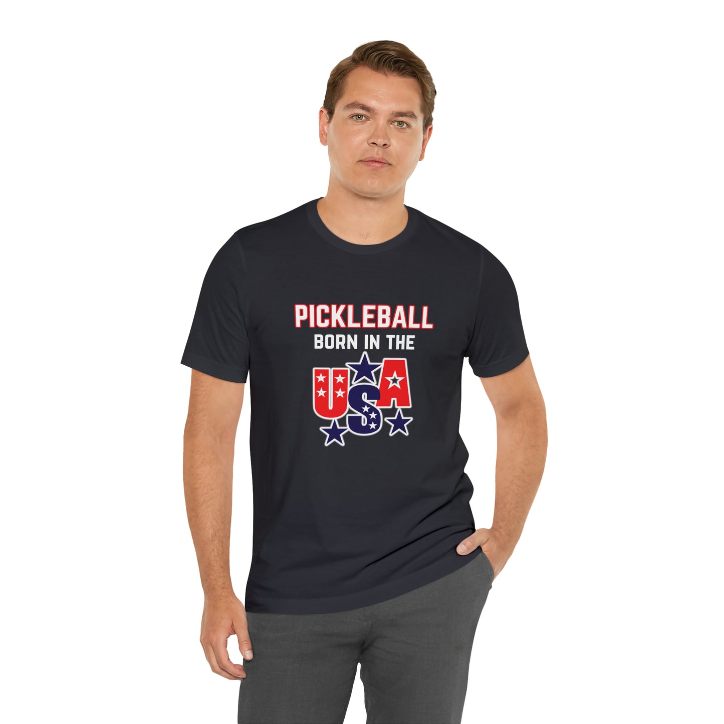 Pickleball Born in the USA Unisex Jersey Short Sleeve Tee