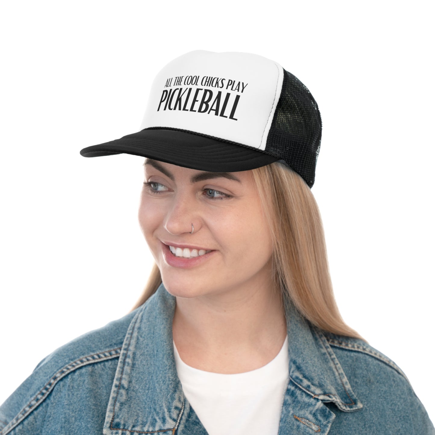 Cool Chicks Play Pickleball Foam Trucker Cap