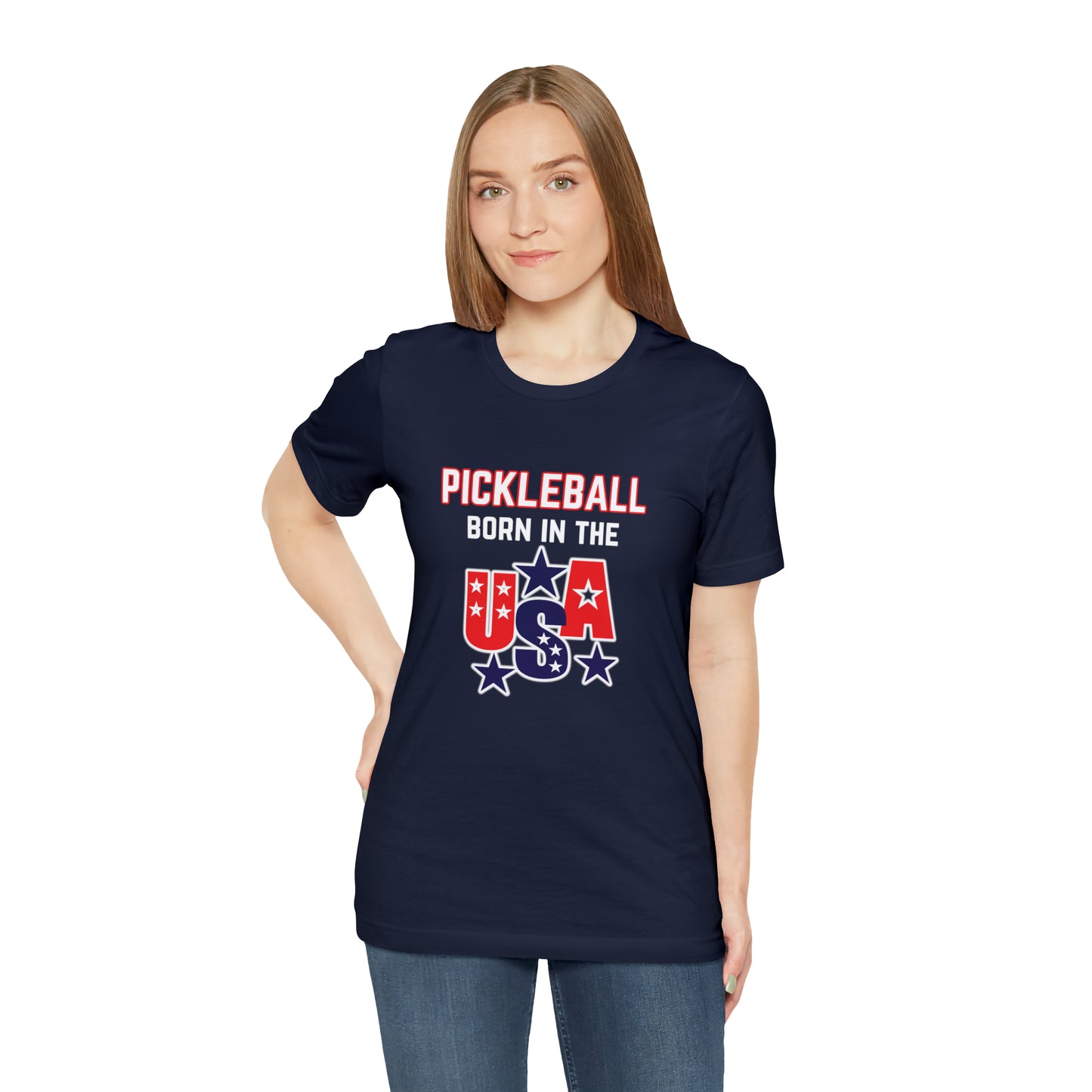 Pickleball Born in the USA Unisex Jersey Short Sleeve Tee