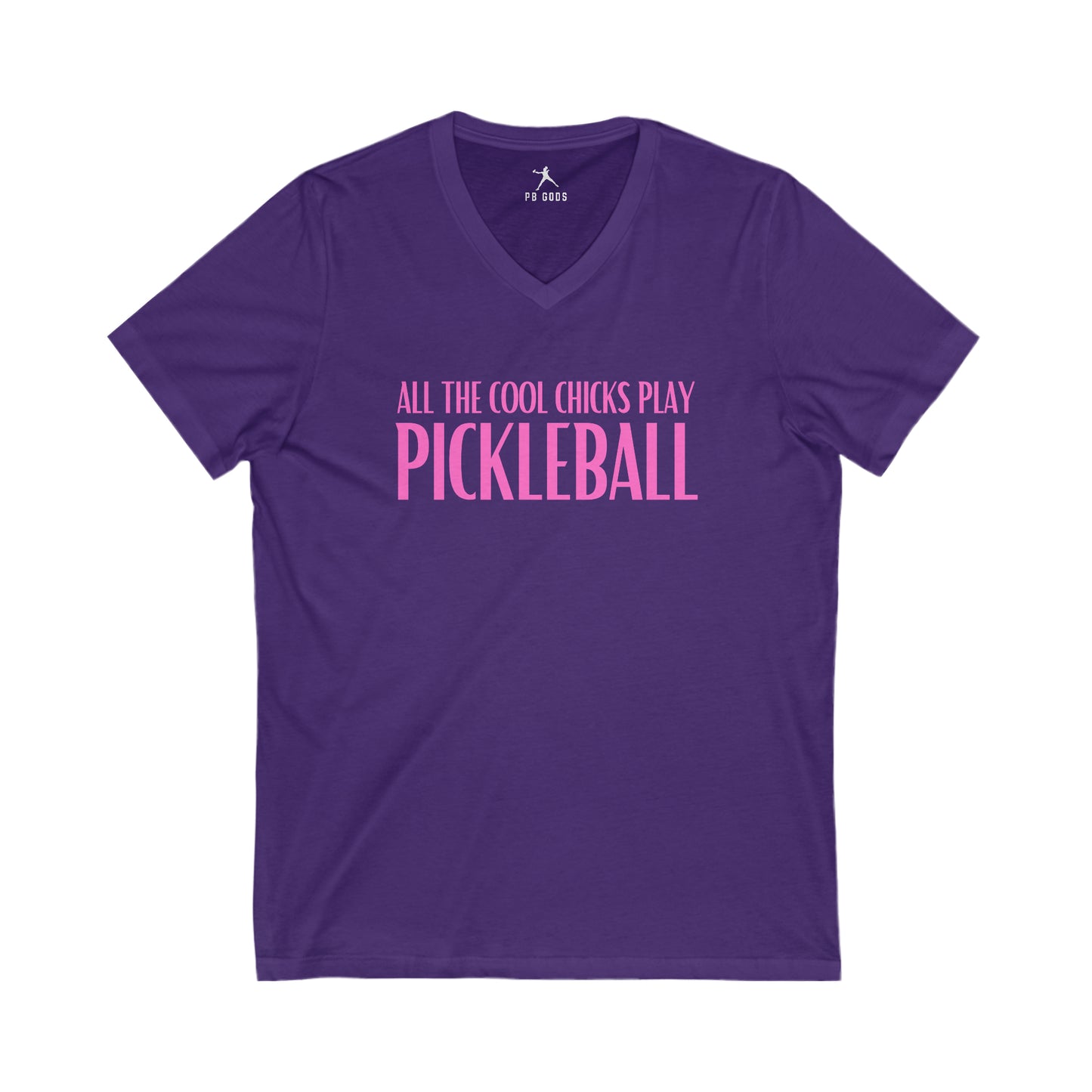 Cool Chicks Play Pickleball Unisex Jersey Short Sleeve V-Neck Tee