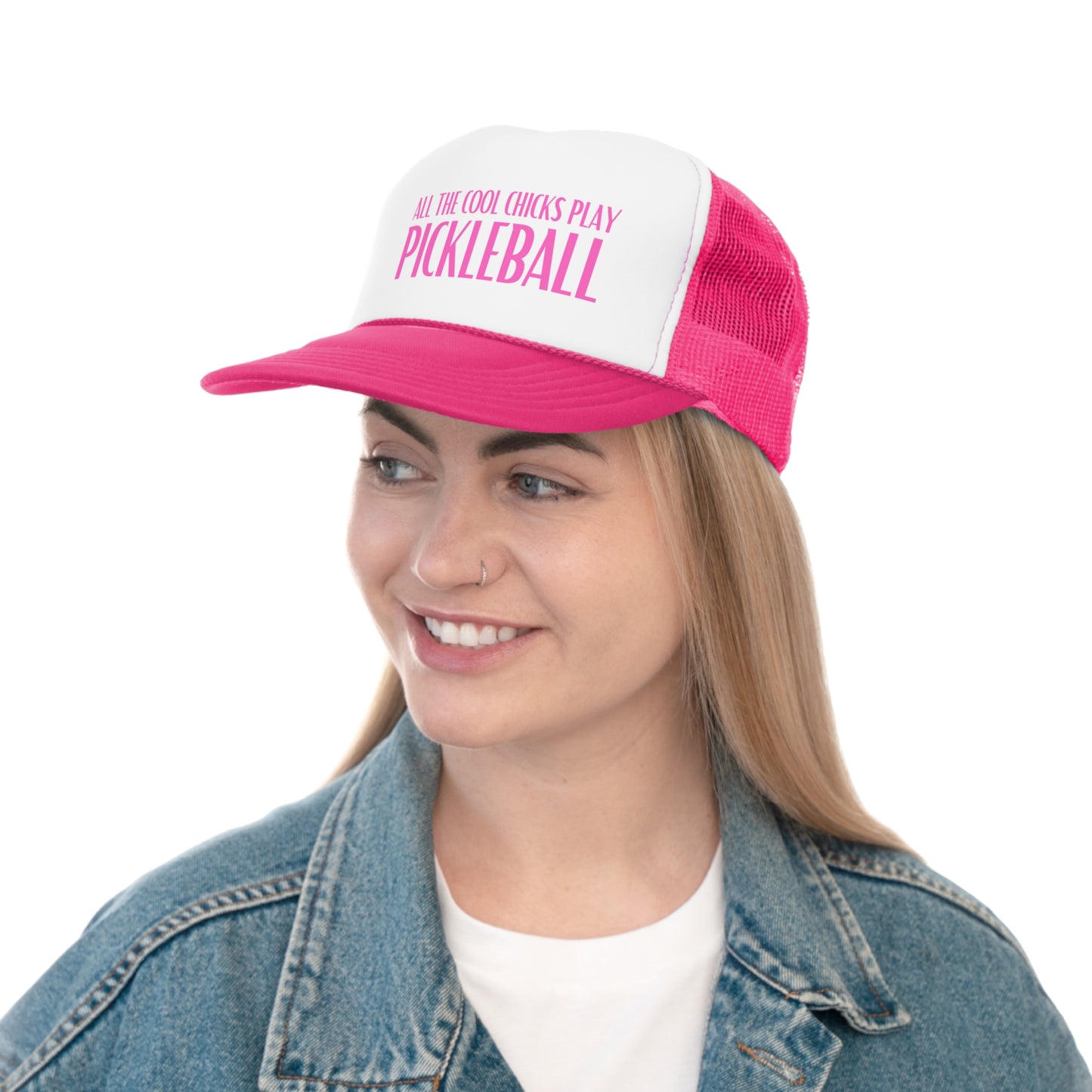 Cool Chicks Play Pickleball Foam Trucker Cap