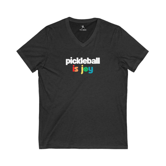 Pickleball is Joy Unisex Jersey Short Sleeve V-Neck Tee