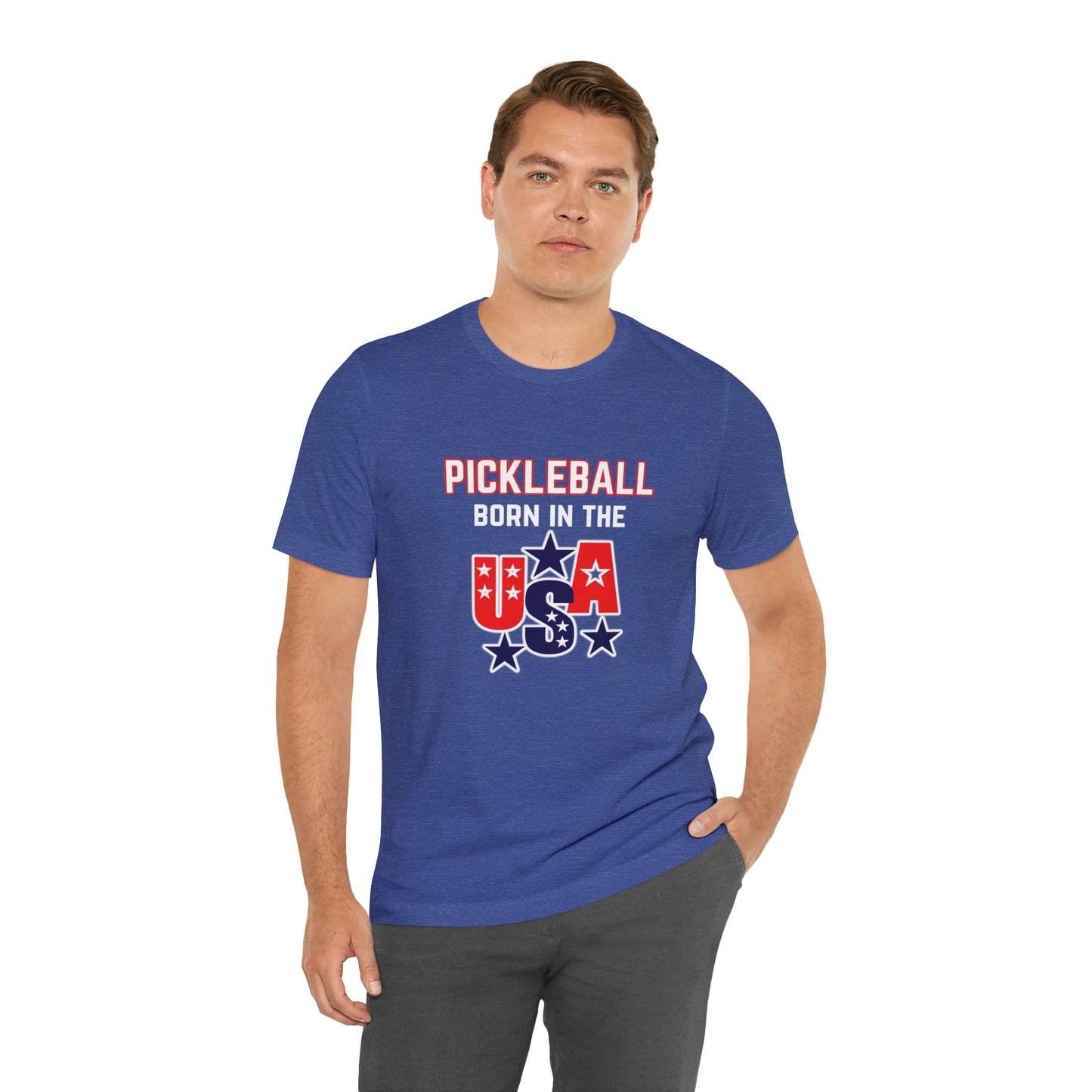 Pickleball Born in the USA Unisex Jersey Short Sleeve Tee