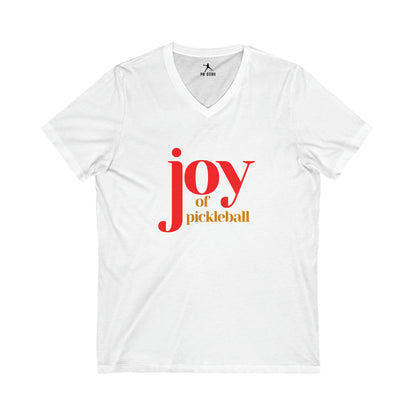 Joy of Pickleball Unisex Jersey Short Sleeve V-Neck Tee