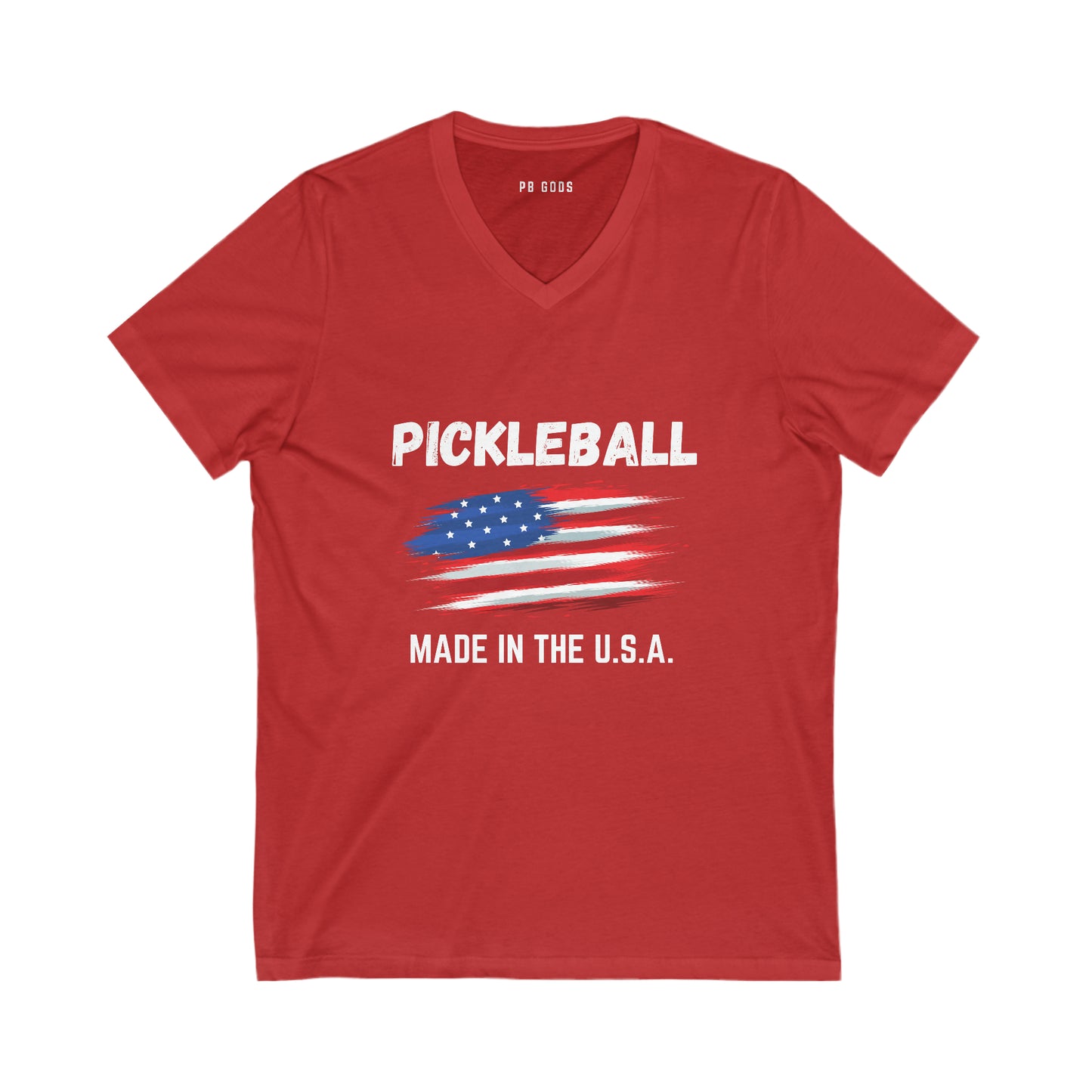 Pickleball USA Smudge Flag Jersey Short Sleeve V-Neck Tee