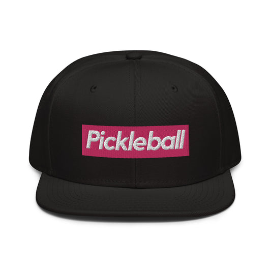 Pickleball Italics Snapback Flat Brim Hat