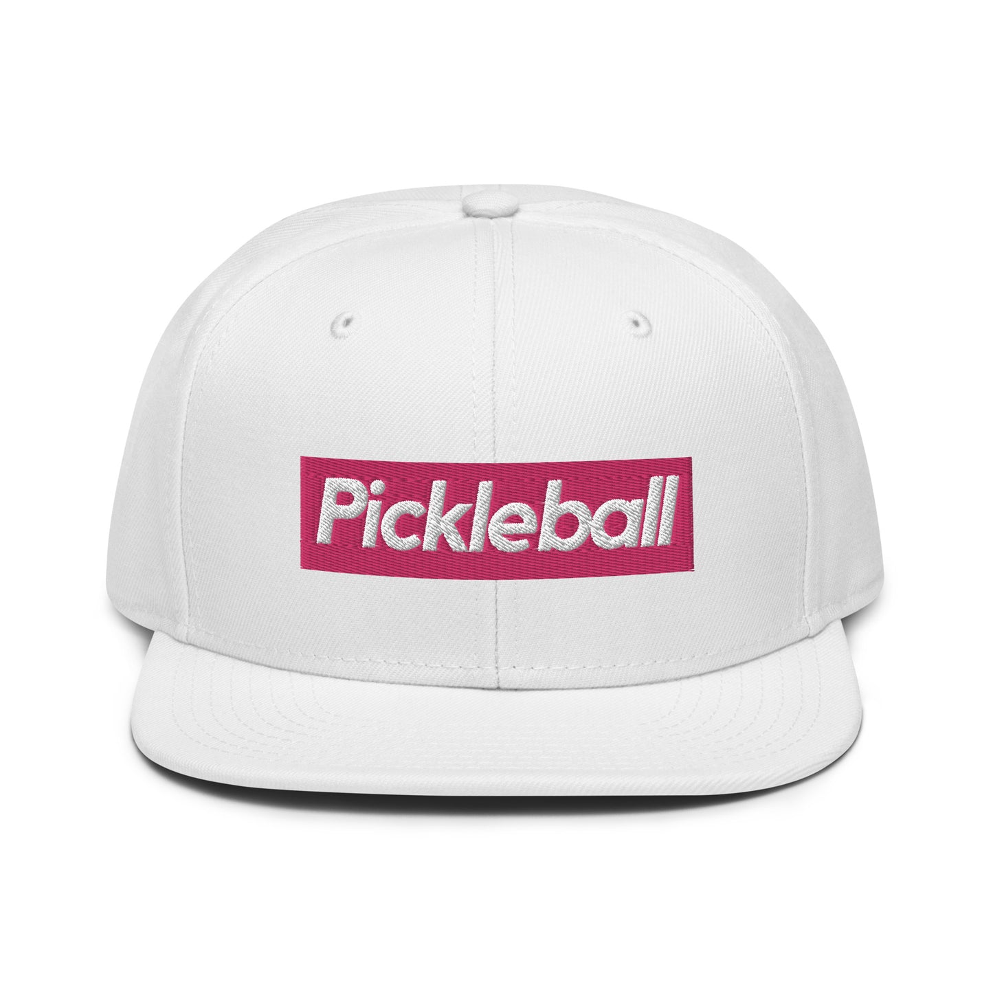 Pickleball Italics Snapback Flat Brim Hat