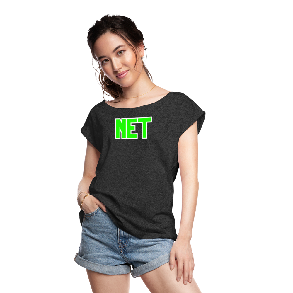 NET Women's Roll Cuff T-Shirt - heather black