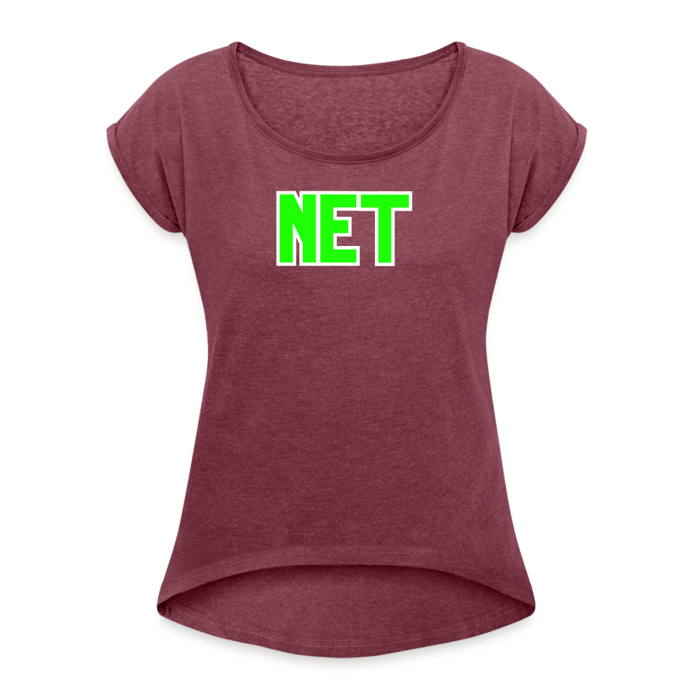 NET Women's Roll Cuff T-Shirt - heather burgundy