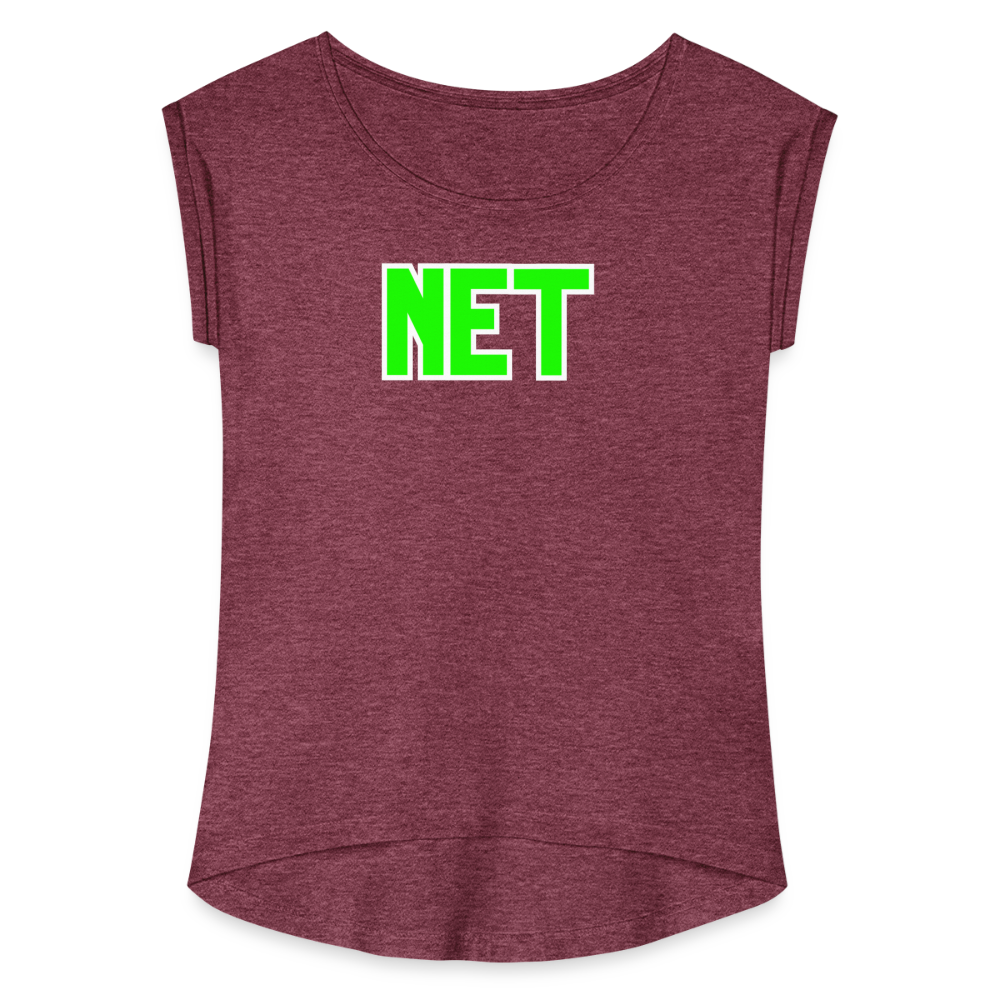 NET Women's Roll Cuff T-Shirt - heather burgundy