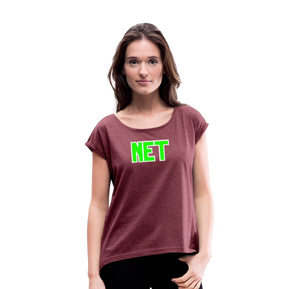 NET Women's Roll Cuff T-Shirt - heather burgundy