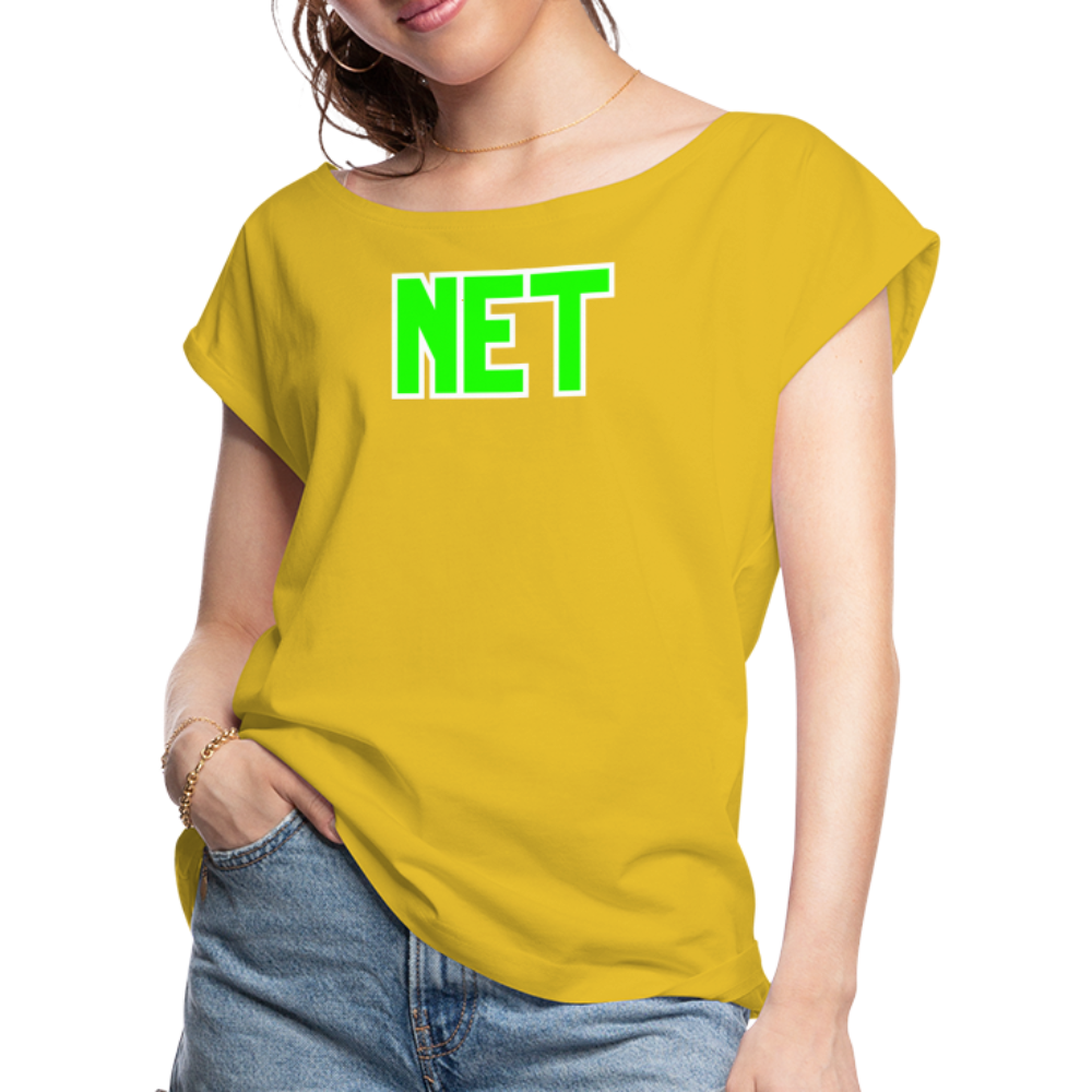 NET Women's Roll Cuff T-Shirt - mustard yellow