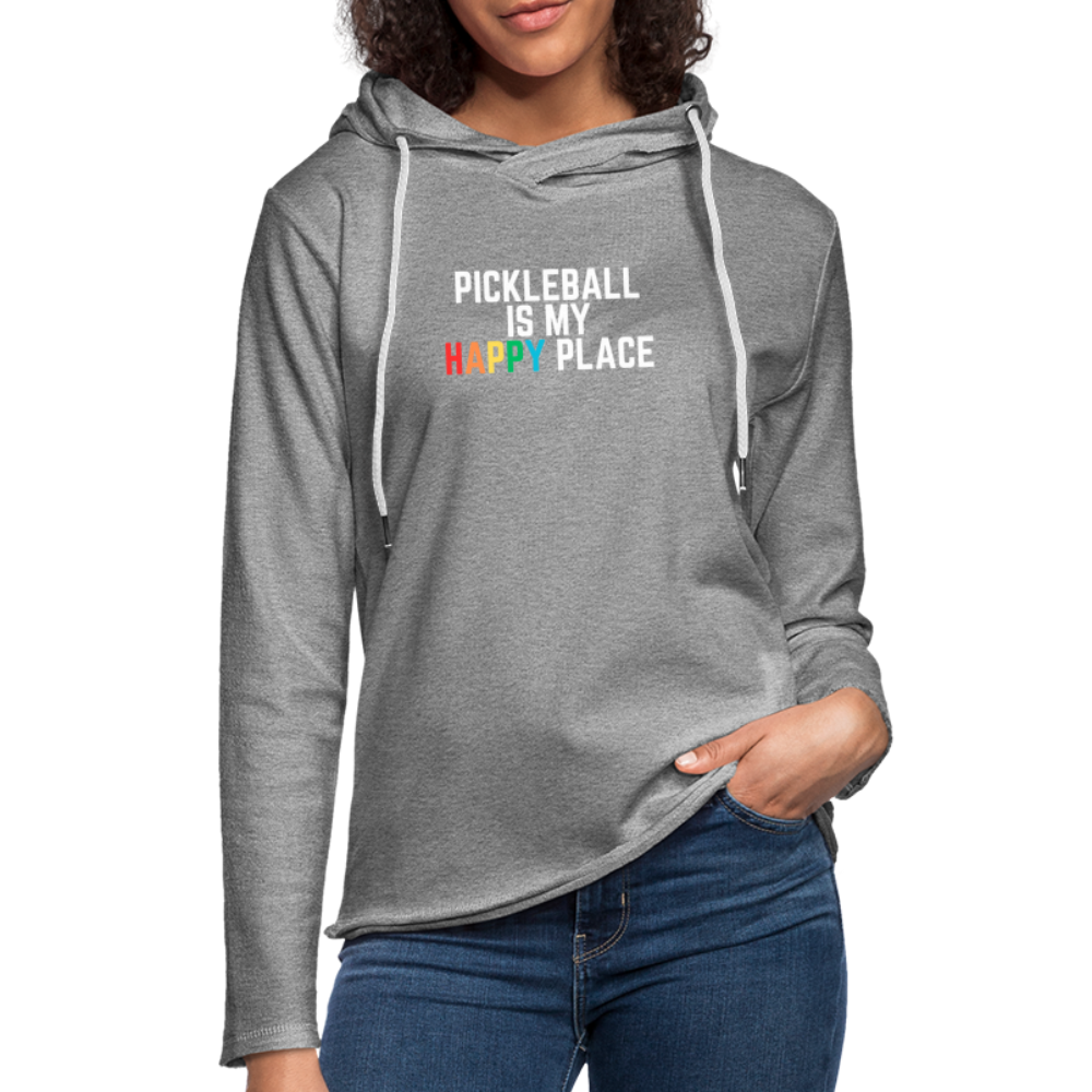 Happy Place Lightweight Terry Hoodie - heather gray