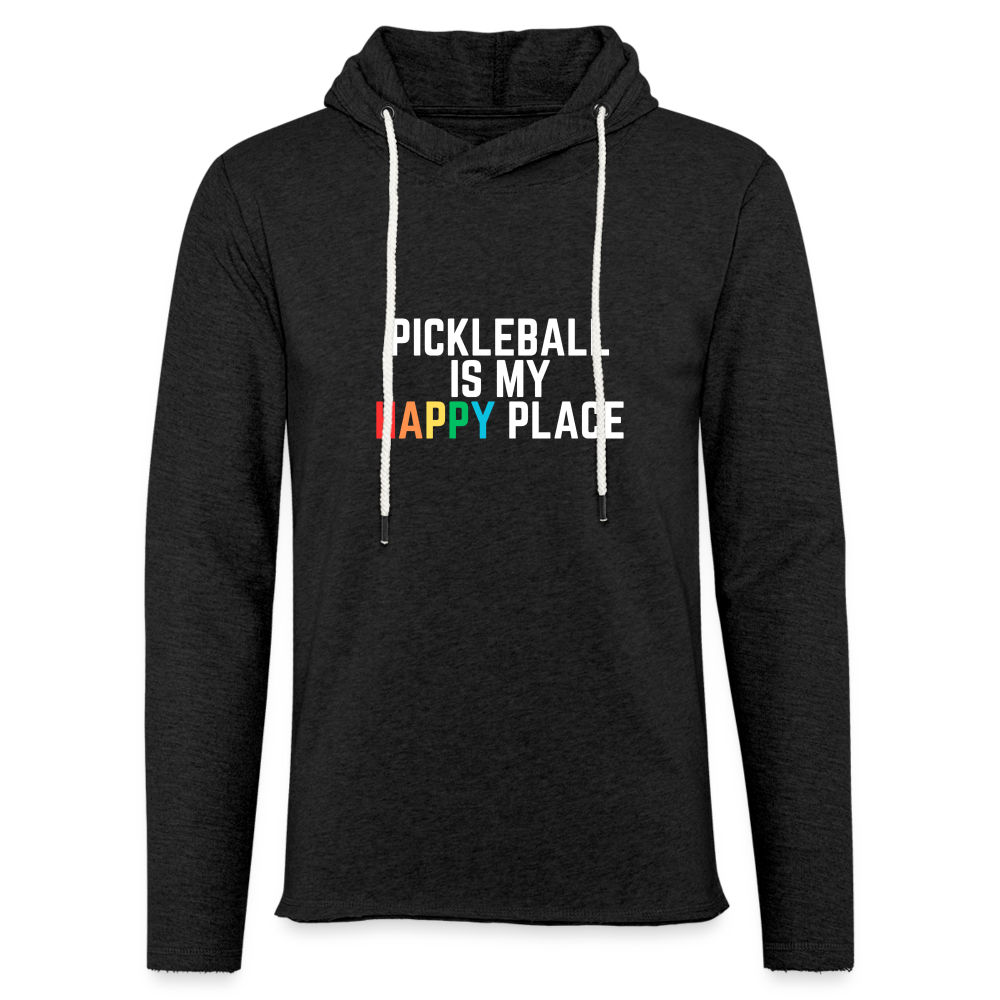 Happy Place Lightweight Terry Hoodie - charcoal grey