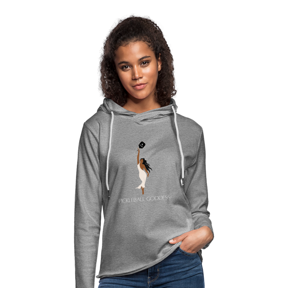 Pickleball Goddess Lightweight Terry Hoodie - heather gray