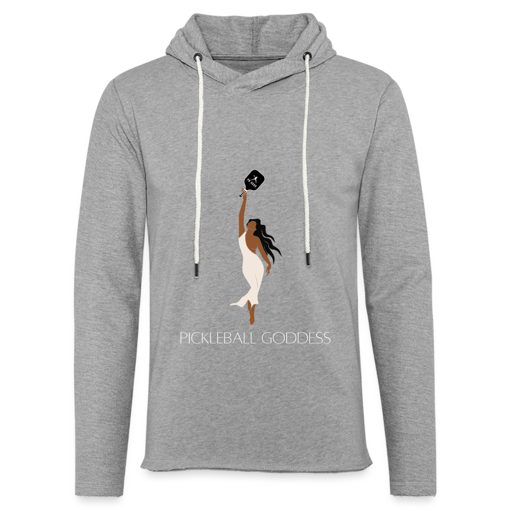 Pickleball Goddess Lightweight Terry Hoodie - heather gray