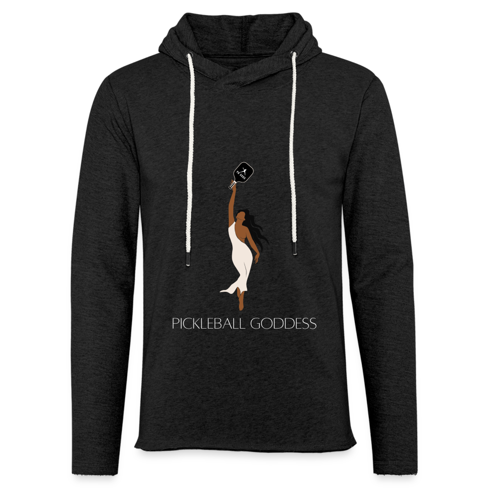 Pickleball Goddess Lightweight Terry Hoodie - charcoal grey