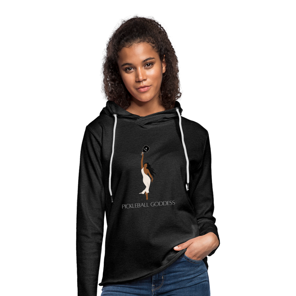 Pickleball Goddess Lightweight Terry Hoodie - charcoal grey