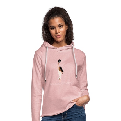 Pickleball Goddess Lightweight Terry Hoodie - cream heather pink