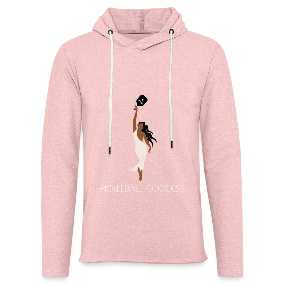 Pickleball Goddess Lightweight Terry Hoodie - cream heather pink