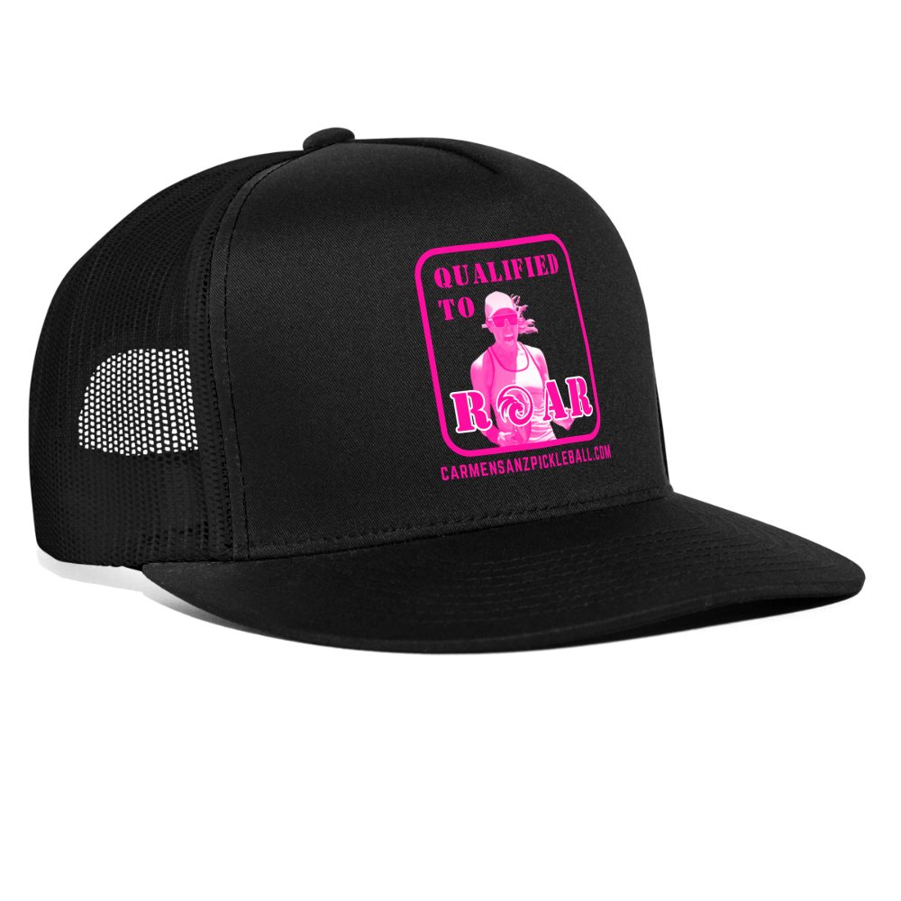 Carmen Sanz "Roar" Trucker Snapback Hat (Black Pink) - black/black