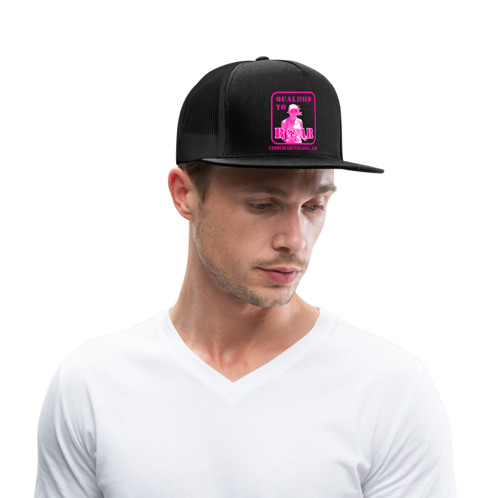 Carmen Sanz "Roar" Trucker Snapback Hat (Black Pink) - black/black