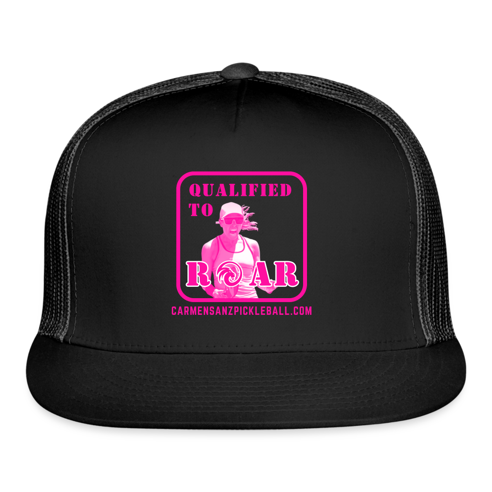 Carmen Sanz "Roar" Trucker Snapback Hat (Black Pink) - black/black