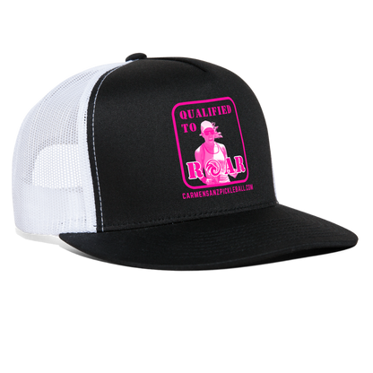 Carmen Sanz "Roar" Trucker Snapback Hat (Black Pink) - black/white